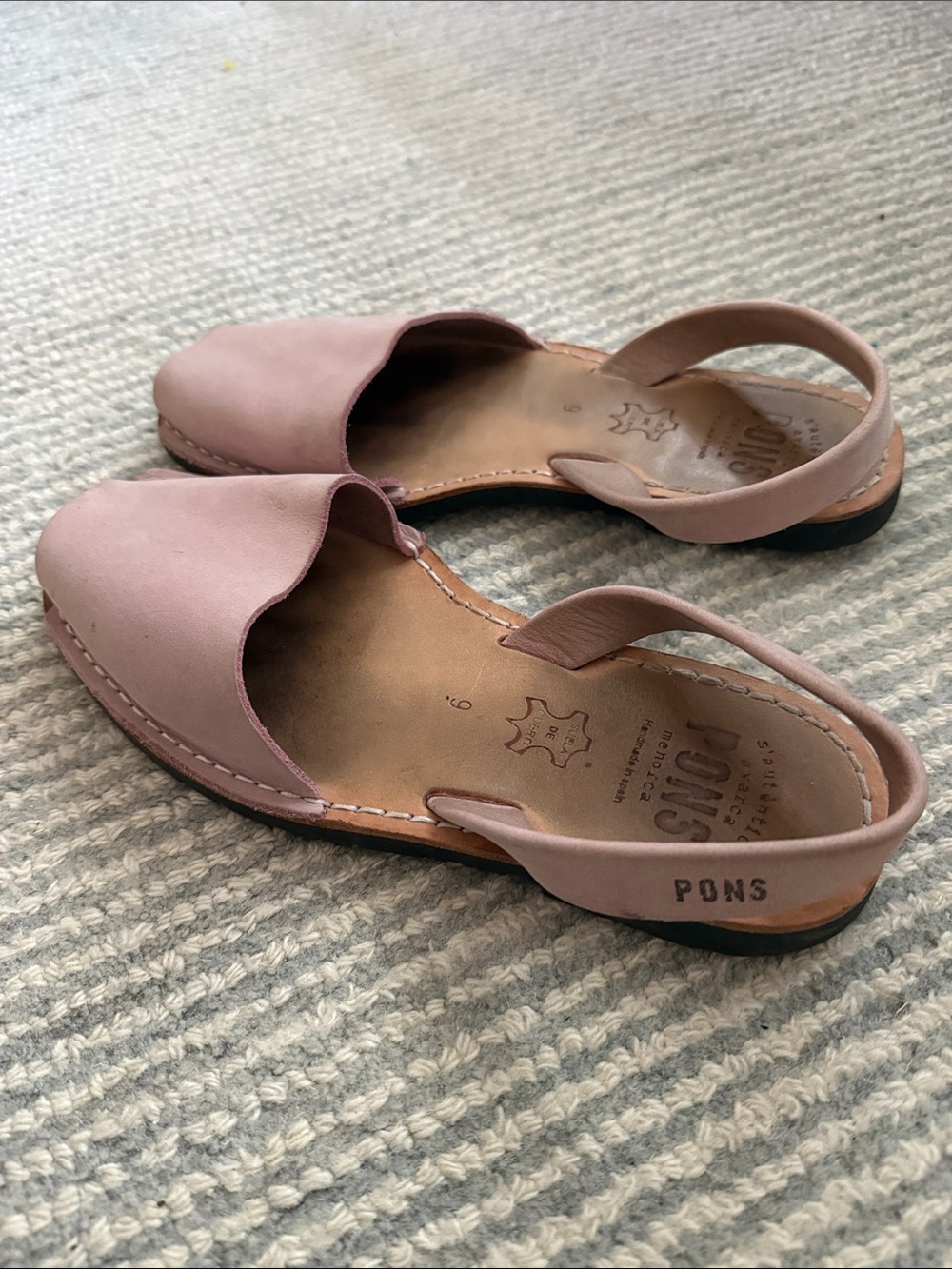 PONS Menorca Handmade Sandals - Light Pink - Size 9 - GUC